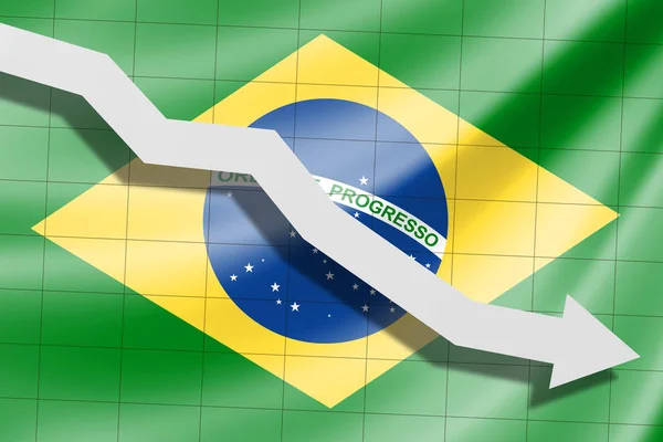 Seta Cai Fundo Bandeira Brasil — Fotografia de Stock