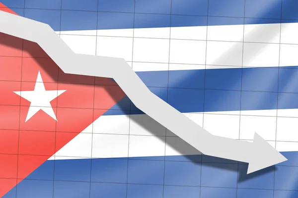 Стрілку Падає Тлі Кубинський Прапор — стокове фото