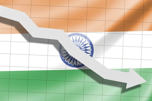Seta Cai Fundo Bandeira Índia — Fotografia de Stock