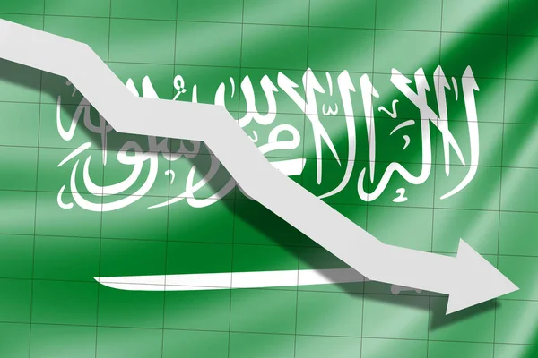 Arrow Falls Background Saudi Arabia Flag — Stock Photo, Image