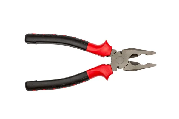 Pliers Red Black Color White Background Pliers Isolated White — Stock Photo, Image