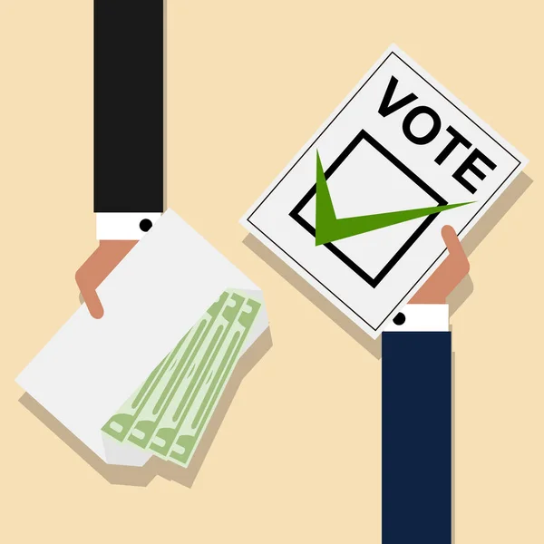 Politikai Jelöltek Felvásárlási Szavazattal Szavazók Választási Megvesztegetés Vektoros Illusztráció — Stock Vector