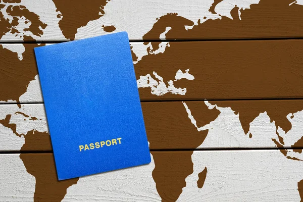Passport World Map Journey Concept — Stock Photo, Image