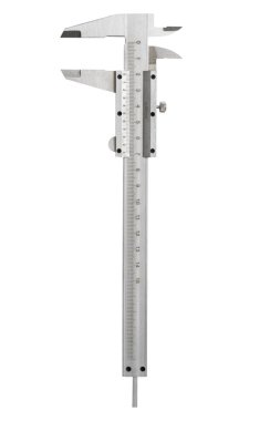 Metal vernier kalibre beyaz arka planda izole edildi. Vernier Kaliper beyaz arkaplanda izole edildi