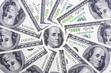 100 dolar faturaları Franklin portre merkezi ile bir daire. Para arka plan