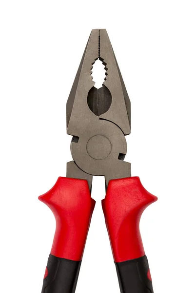 Pliers Red Black Color White Background Pliers Isolated White — Stock Photo, Image