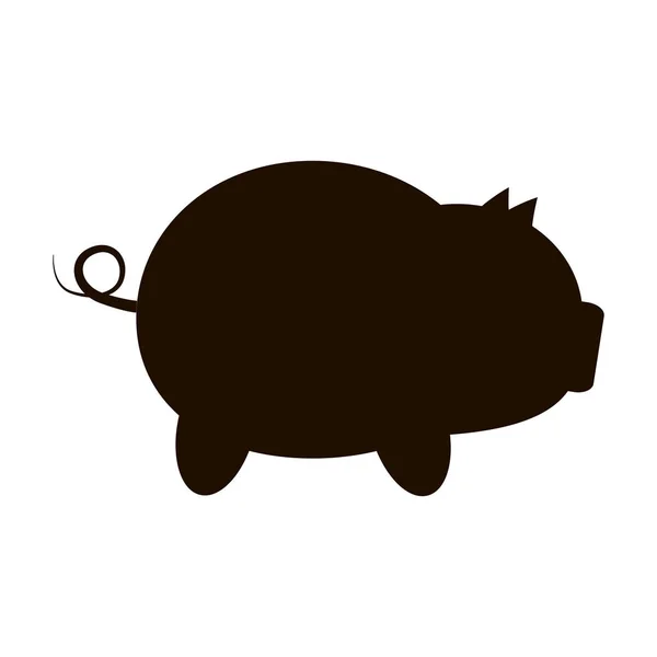 Symbol Eines Schweins Silhouette Des Schweins Schwein Ikone Zeichendesign Vektorillustration — Stockvektor