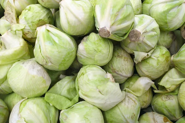 Kohl Vom Feld Kohl Hintergrund Kohlernte Grünkohlgruppe Einem Supermarkt Nahaufnahme — Stockfoto