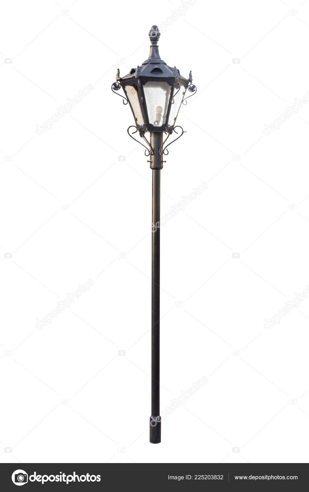 Street Lamp Isolated White Background Post Road Light
