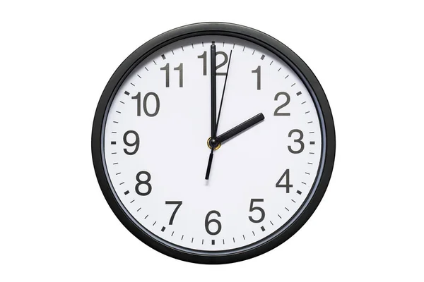 Настенные Часы Показывают Время Часа Белом Изолированном Фоне Круглые Сутки — стоковое фото