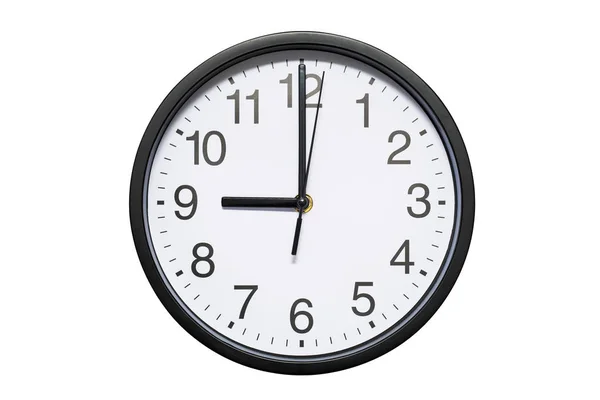 Wall Clock Shows Time Clock White Isolated Background Wall Clock — Stock Photo, Image