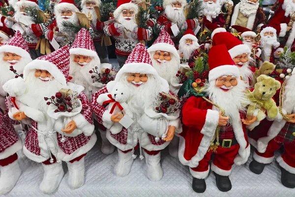 Noel Süsleri Noel Baba Oyuncak Süpermarkette Noel Baba Nın Noel — Stok fotoğraf