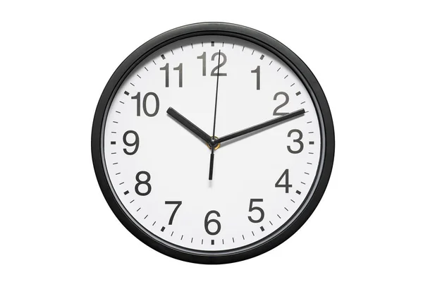 Black Office Wall Clock White Dial White Background Black Office — Stock Photo, Image