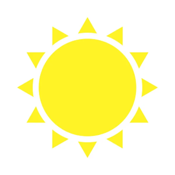 Ikona słońca. Żółta sylwetka na białym tle. Ilustracja wektorowa — Wektor stockowy