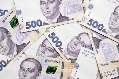 Ukrayna Hryvna 'sı, 500 Hryvnia banknotları. 500 Hryvnia faturası kadar mali geçmişi var. Para arkaplanı