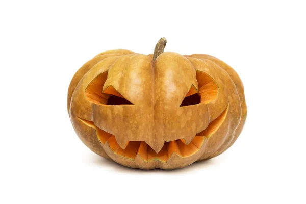 Halloween-pumpa. Halloween pumpa huvud jack lykta isolerad på vit bakgrund — Stockfoto