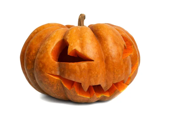 Halloween dýně. Halloween dýně hlava jack lucerna izolované na bílém pozadí — Stock fotografie