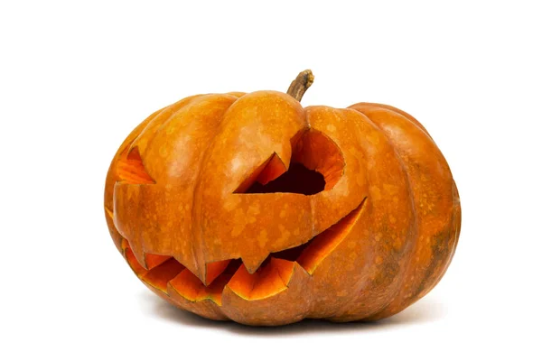 Halloween-pumpa. Halloween pumpa huvud jack lykta isolerad på vit bakgrund — Stockfoto