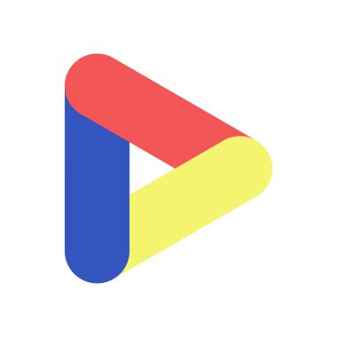 Medya logosu tasarımını oynat. Simgeyi çal. Müzik ve video logosu. Vektör İllüstrasyonu