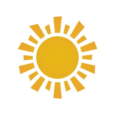 Güneş ikonu. Bir Yaz Güneşi 'nin Vektör İllüstrasyonu. Vektör İllüstrasyonu.