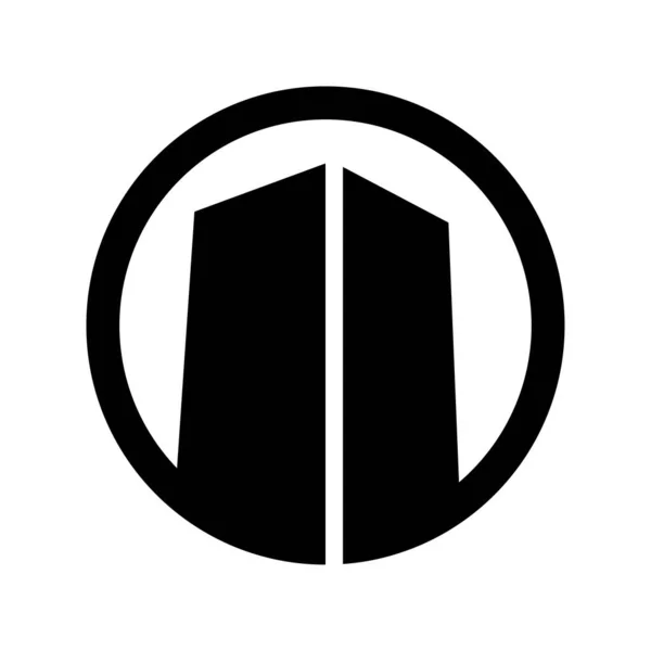 円形建築のアイコン 会計または不動産会社のためのベクトルロゴコンセプト ベクトル注入 — ストックベクタ