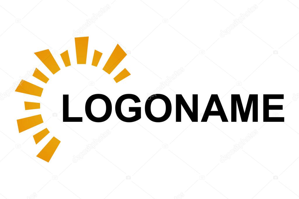 Sun logo design template. Orange sun logo for your company. Vector Illustrator