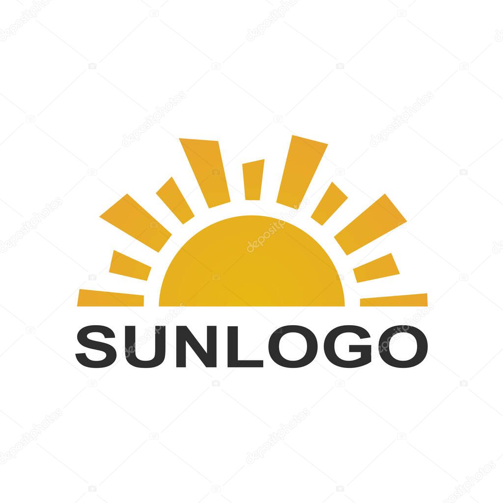 Sun logo design template. Orange sun logo for your company. Vector Illustrator