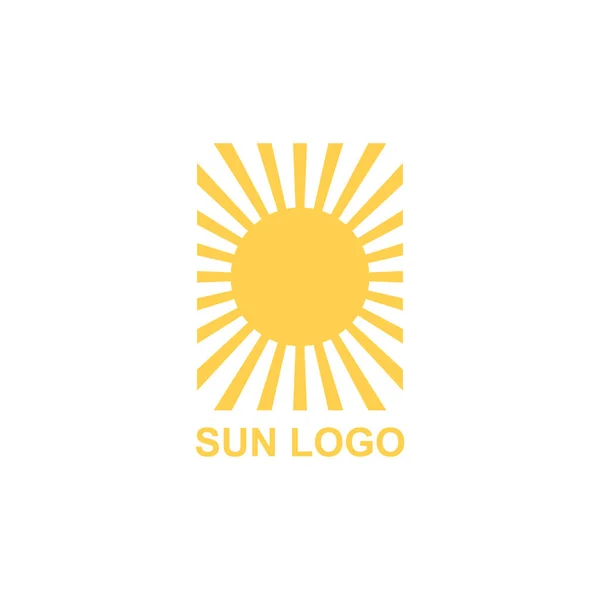 Logo Słońca Abstrakcyjna Stylizowana Letnia Ikona Słońca Szablon Logo Wektora — Wektor stockowy