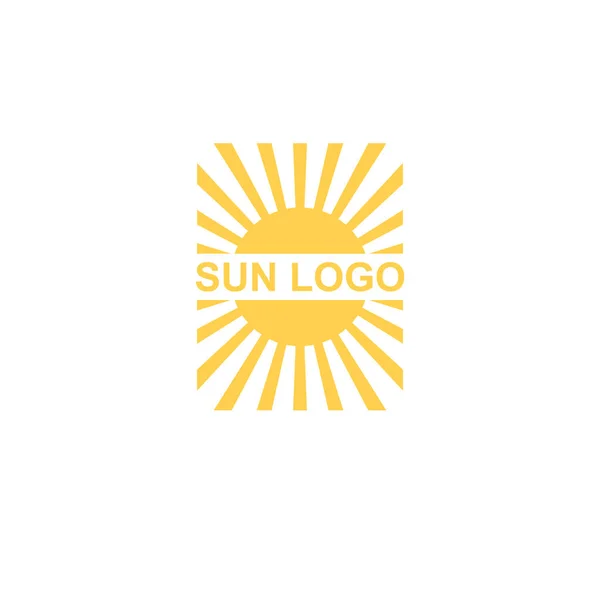 Logo Del Sol Icono Sol Verano Estilizado Abstracto Plantilla Logotipo — Vector de stock