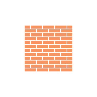 Tuğla duvar simgesi. Tuğla iş simgesi. Duvar tuğlası sembolü. Vektör illüstrasyonu