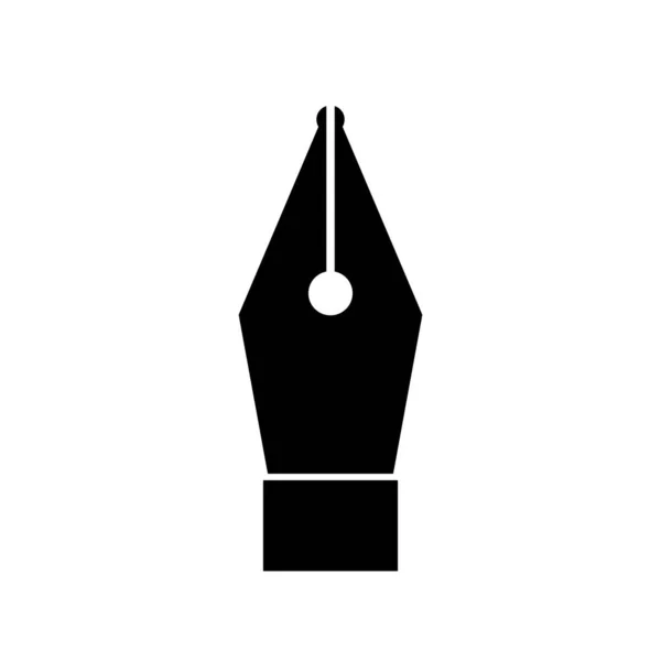 Fontänen Penna Spets Symbol Vit Bakgrund Vektorillustration — Stock vektor