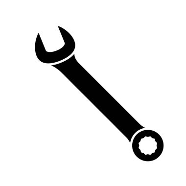 Anahtar simgesi. Wrench Simgesi modada düz stil. Servis aracı sembolü. Vektör illüstrasyonu.