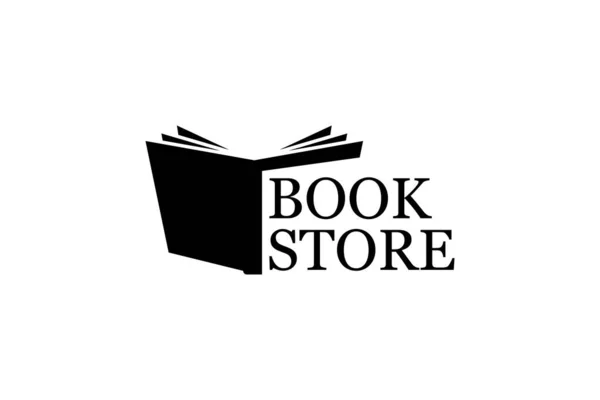 Logo Librería Icono Librería Logo Abierto Libro Clásico Ilustración Vectorial — Vector de stock