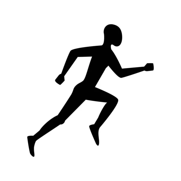 Running Man Ikone Leichtathletik Marathon Sommersport Laufsport Vektorillustration — Stockvektor