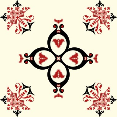 Vintage süs arka plan. Yuvarlak model. Vektör çizim