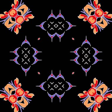 Vintage süs arka plan. Yuvarlak model. Geleneksel halk sanat vektör