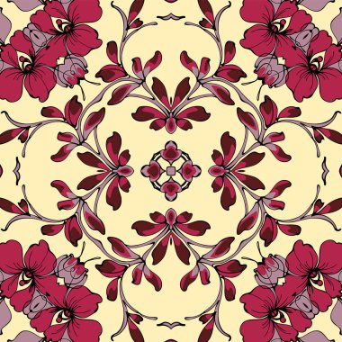 Vintage süs çiçek arka plan. desen. Geleneksel halk sanat vektör
