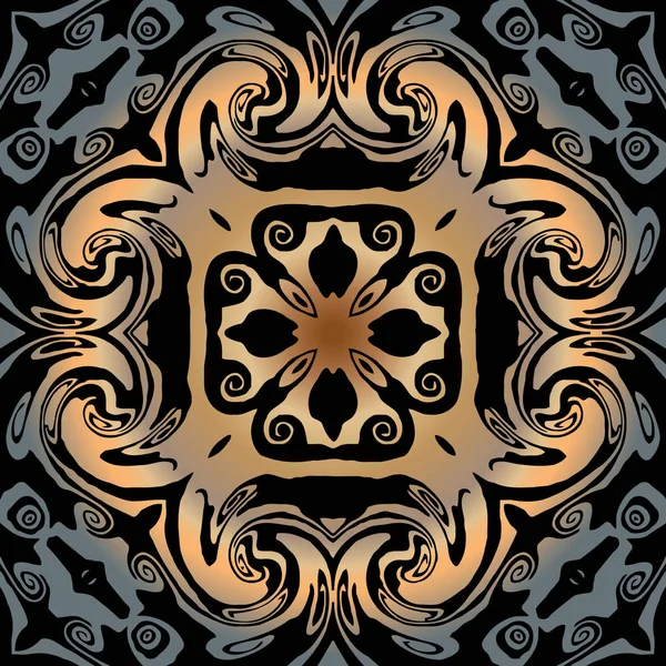 Etniska Runda Mandala Dekorativ Blomma Retro Prydnad Öst Stil Design — Stock vektor