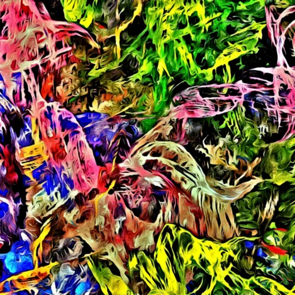 Abstract Psychedelic Background Color Chaotic Blurred Stains Brush Strokes Different — Stock Photo, Image