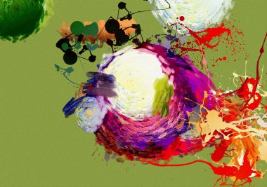 Soyut psychedelic grunge arka plan grafik stilizasyon dokulu tuval üzerine kaotik bulanık konturlar ve boya konturları.