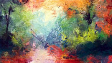 Soyut psychedelic grunge arka plan grafik stilizasyon dokulu tuval üzerine kaotik bulanık konturlar ve boya konturları.