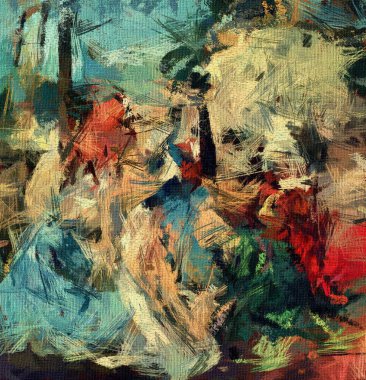 Soyut psychedelic grunge arka plan grafik stilizasyon dokulu tuval üzerine kaotik bulanık konturlar ve boya konturları