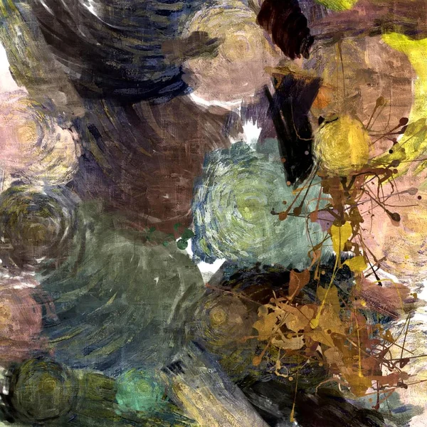 Abstrakte Psychedelische Grunge Hintergrundgrafik Auf Einer Texturierten Leinwand Aus Chaotischen — Stockfoto