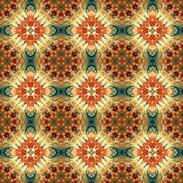 Padrão Raster Sem Costura Estilo Oriental Flor Mosaico Psicodélico Padrão — Fotografia de Stock