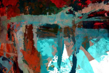 Soyut psychedelic grunge arka plan grafik stilizasyon dokulu tuval üzerine kaotik bulanık konturlar ve boya konturları.