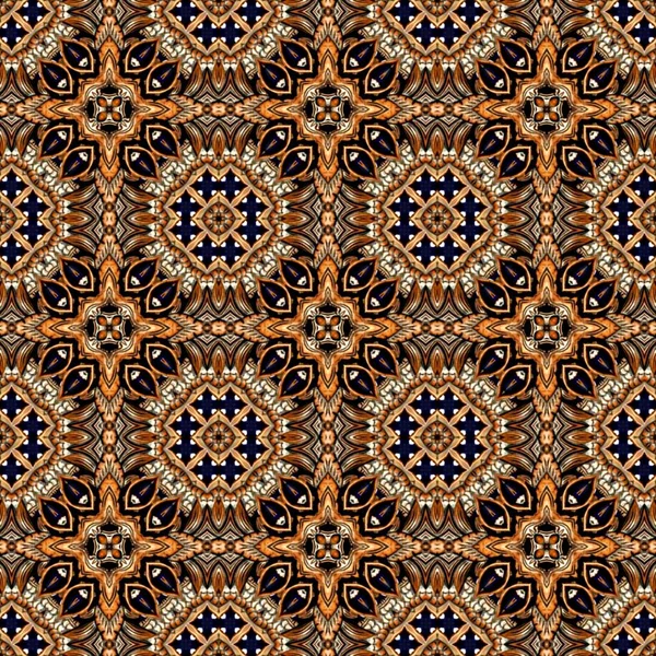 Seamless raster pattern in oriental style Flower psychedelic mosaic Pattern for wallpaper, backgrounds, decor for tapestries, carpet.