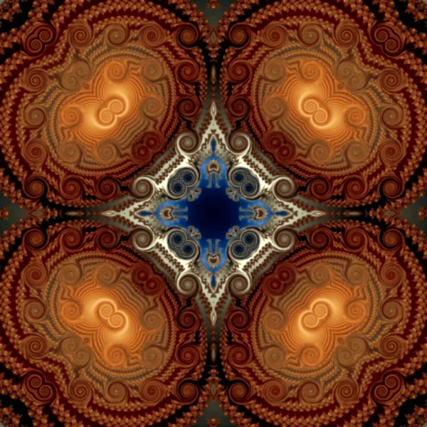 Sorunsuz Raster Desen Oryantal Tarzı Çiçek Psychedelic Mozaik Desen Duvar — Stok fotoğraf
