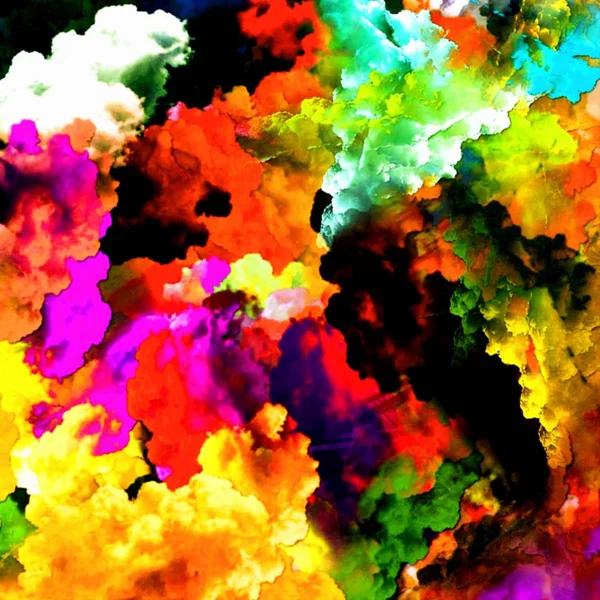 Abstract Psychedelic Fractal Background Blurry Textures Brush Strokes Paint Stains — Stock Photo, Image