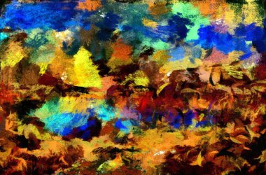 Soyut psychedelic grunge arka plan grafik stilizasyon dokulu tuval üzerine kaotik bulanık konturlar ve boya konturları.