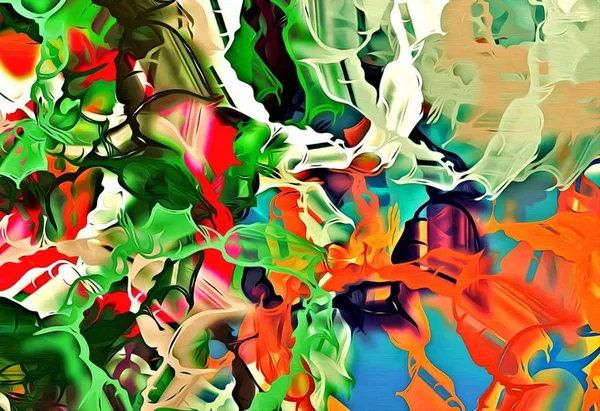 Abstracte Psychedelische Fractal Achtergrond Uit Wazig Texturen Van Penseelstreken Van — Stockfoto